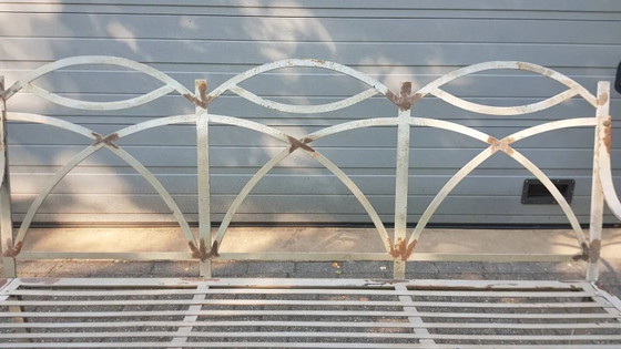 Antique French garden bench park bench, Garden benches, Metal, Grey, Vintage (photo 5 of 7)