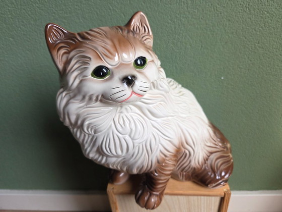 Image 1 of Statuetta vintage di gatto in ceramica