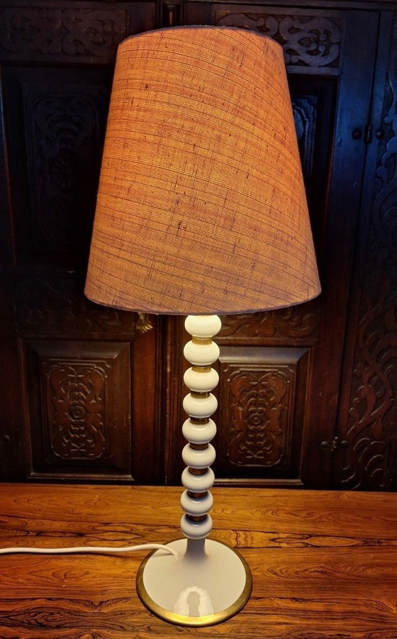 Mid-Century Tall Italian Table Lamp with Stacked Spheres, 1970s – Porcelain (photo 12 of 15)