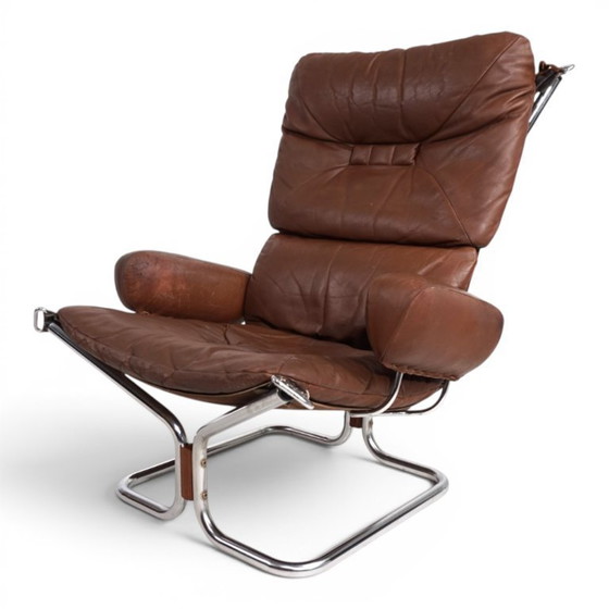 Image 1 of Westnofa Wing Leather Armchair by Harald Relling, 1970