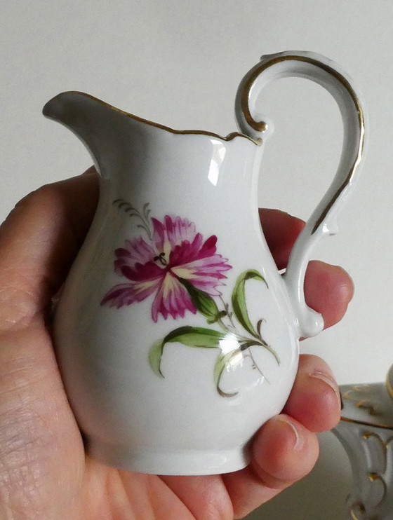 Image 1 of Set da 5 pezzi per moka, porcellana dipinta a mano, di Schierholz, Turingia, anni '50