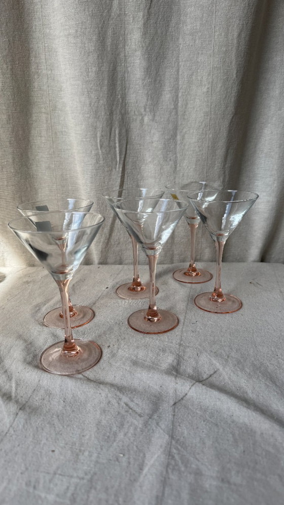 Image 1 of 6x pink martini glasses