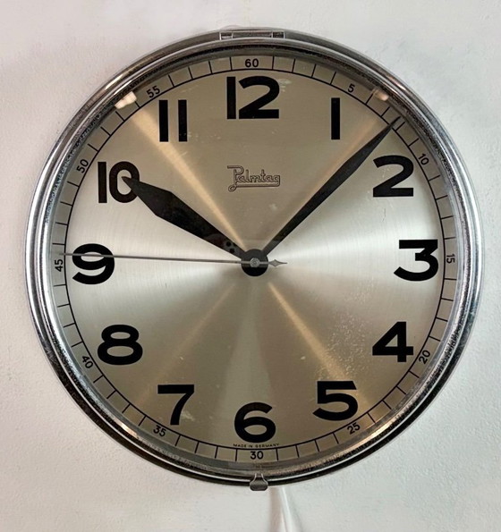 Image 1 of Vintage German Electric Wall Clock from Palmtag, 1960s