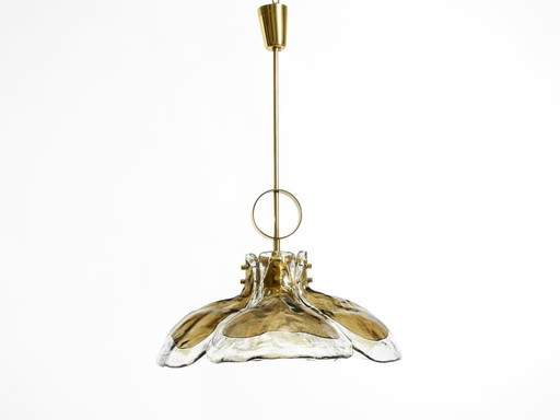 Beautiful, rare, original 1960s J.T. Kalmar Franken heavy Murano glass floral ceiling lamp