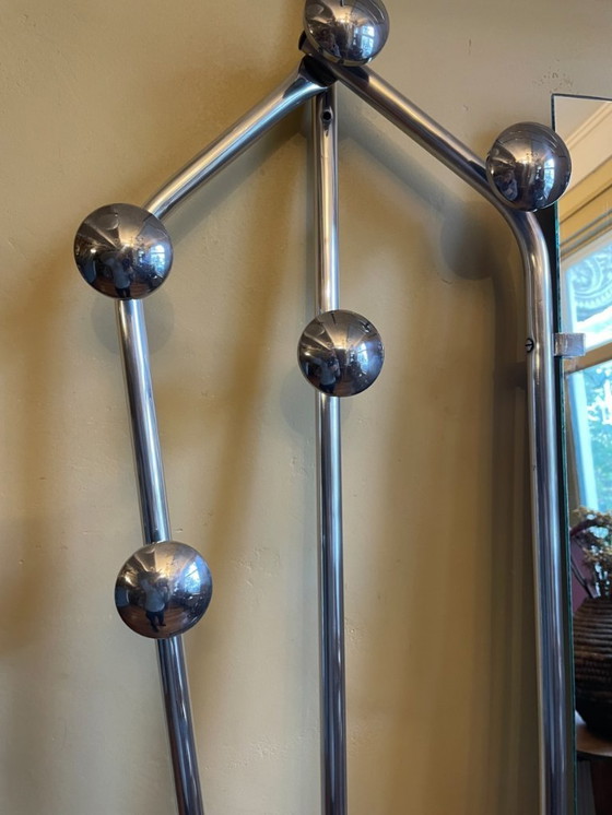 Image 1 of Wall coat rack Coat rack with mirror Vintage 1950s French