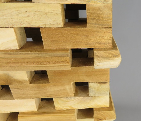 Image 1 of Sgabello/tavolino in teak realizzato a mano