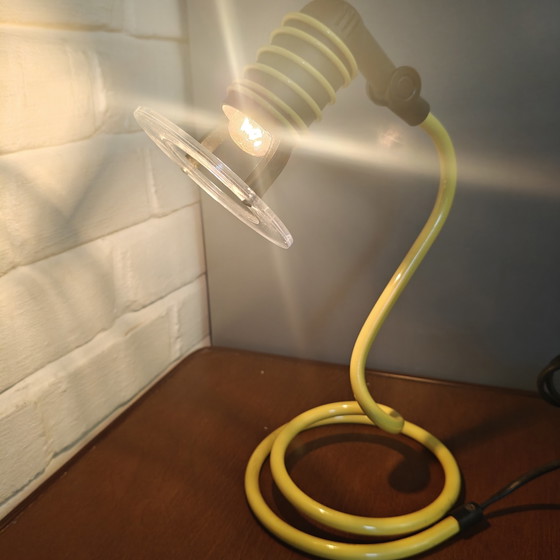 Vintage ESTO 54974 table lamp 1997 – Postmodern Space Age – yellow – Metal, Glass (photo 12 of 12)