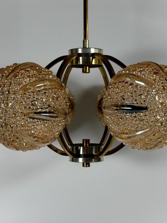 Image 1 of Lámpara de araña Sputnik de 6 luces, años 60/70, diseño de cristal Kaiser Leuchten