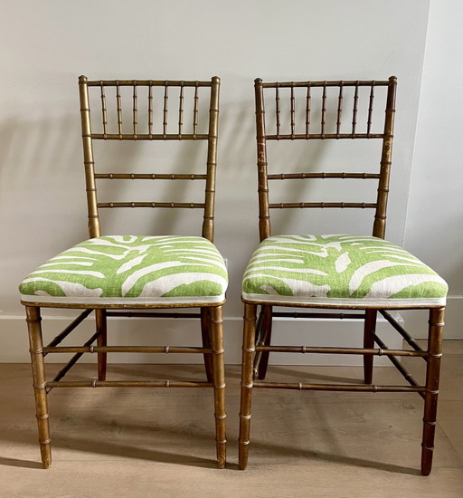 2x gilded faux bamboo opera chairs Luterma