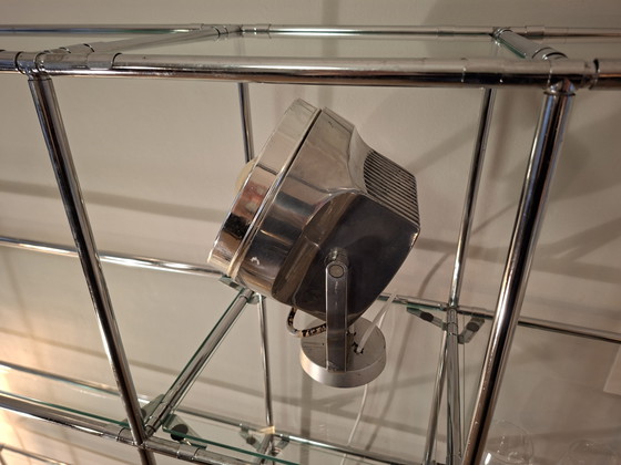 Abstracta Wandkast, Poul Cadovius, Vintage Jaren Zeventig – Chrome, Glass (photo 10 of 12)