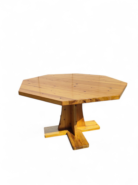Image 1 of Danish 1970s pine octogonal dining table