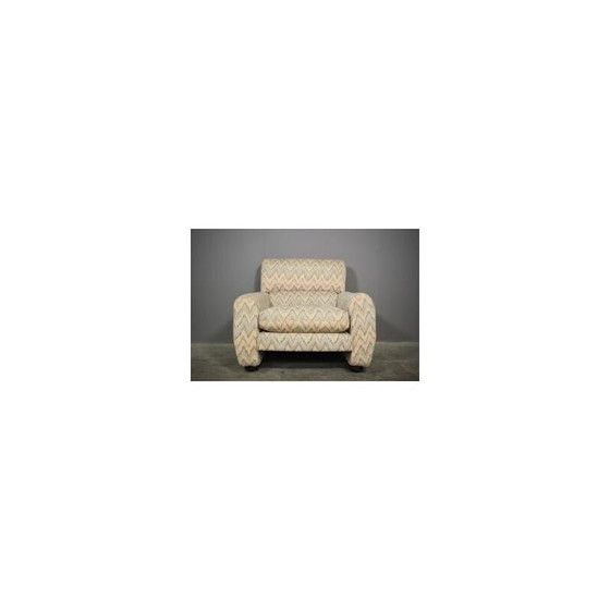 Image 1 of Set of 3 vintage wooden and fabric armchairs, 1970s