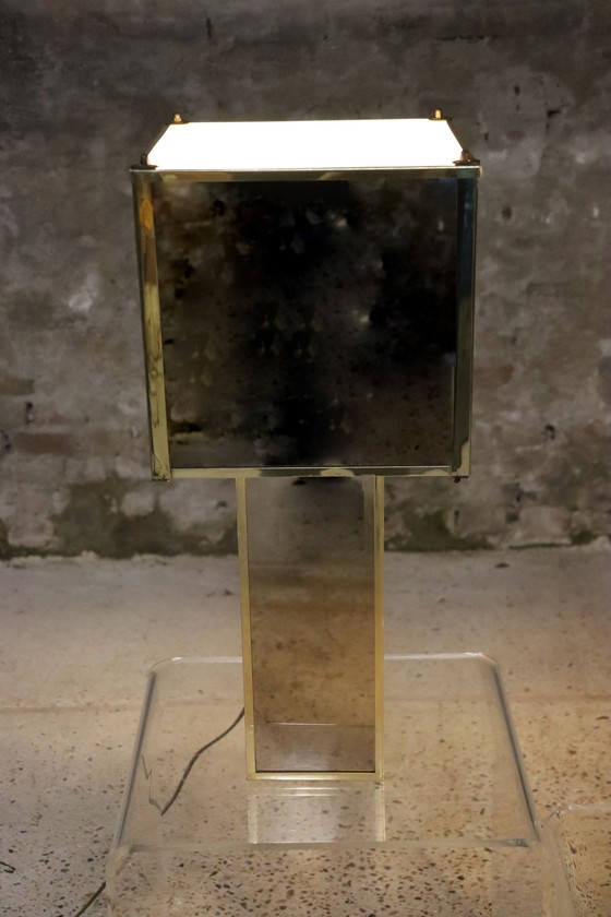Image 1 of 2x Grote Brutalistische Italiaanse Tafellampen