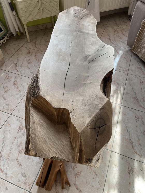 Image 1 of Einzigartiger Baumstammtisch (handgefertigt)