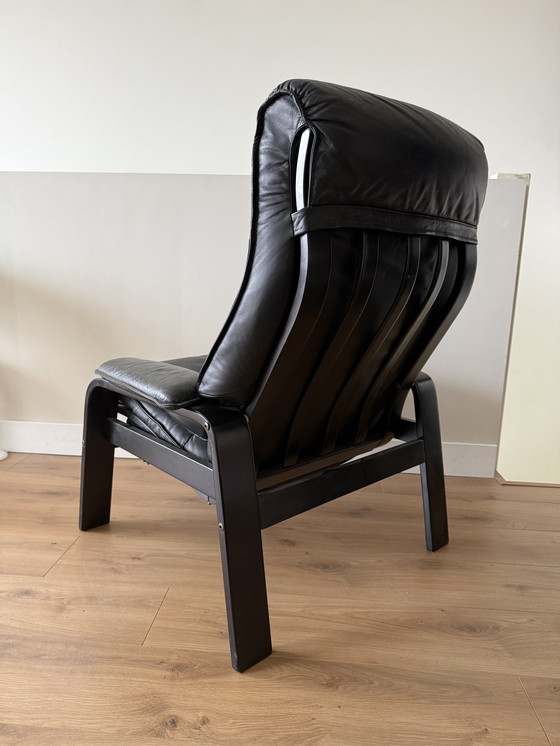 Image 1 of Skoghaug Industries leren relaxfauteuil uit de jaren 70/80.
