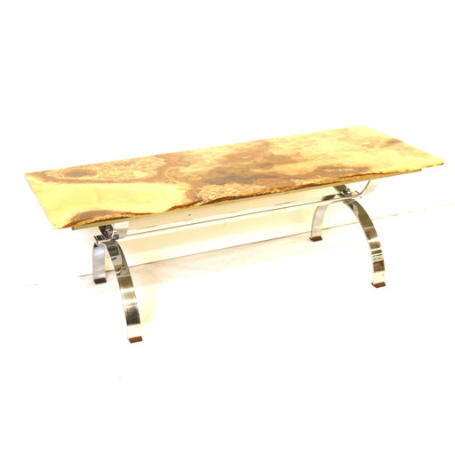 Table basse vintage en onyx