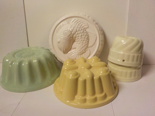 5 moldes de pudín vintage