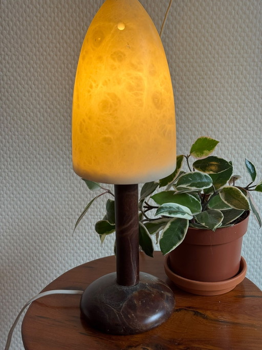 Vintage Alabaster Pegasam Mushroom table lamp