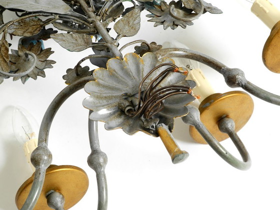 Image 1 of Immense et magnifique applique murale en métal doré et peint à la main, datant des années 1960, signée Hans Möller.