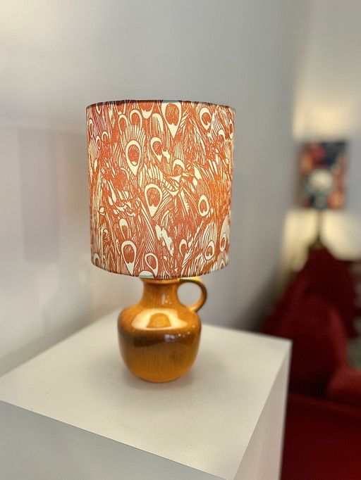 Bright orange vintage lamp - cordless - suitable for outdoor use