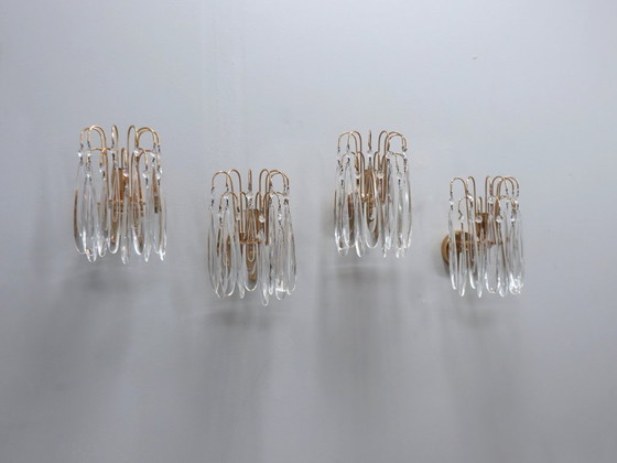 Image 1 of Set di 4 applique vintage in vetro di Murano a goccia anni '80