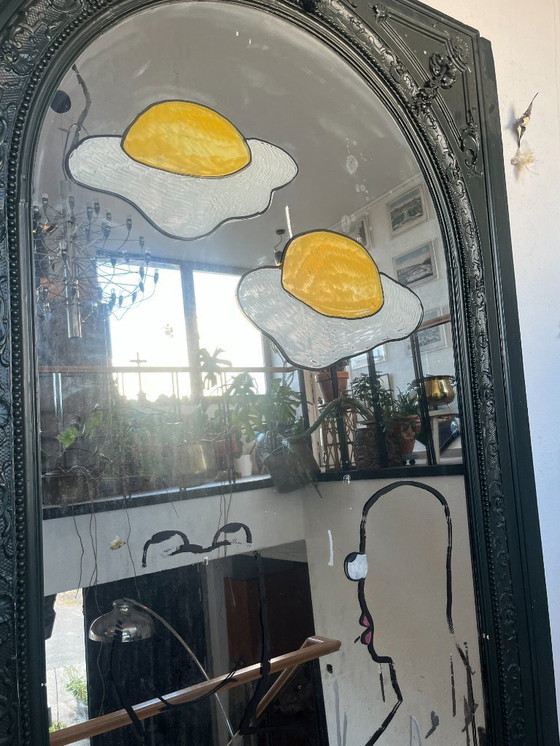 Image 1 of Antiek Château Spiegel Kunstwerk van Kamagurka - "Ze komen voor peper en zout".