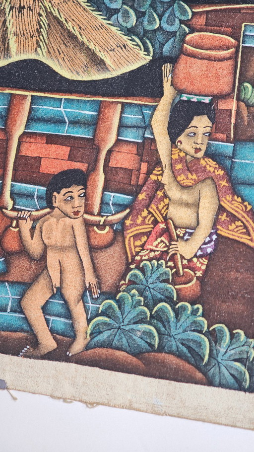 Vintage Balinese Batik / Hand-Painted Cloth – Indonesia
