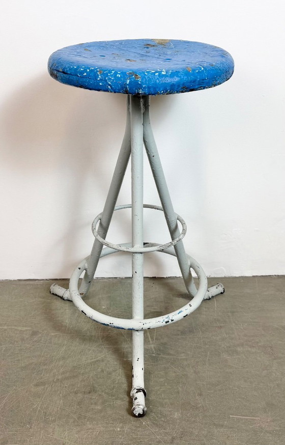 Image 1 of Grey Industrial Workshop Stool, 1960s
