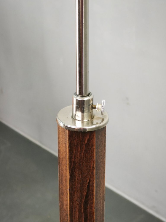 Image 1 of Tsjechische Art Deco verstelbare vloerlamp met tafel, jaren 1930