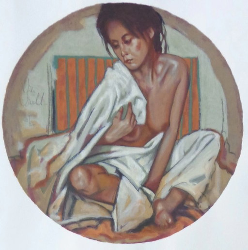Nico Vrielink – Femme assise – Sérigraphie couleur signée à la main