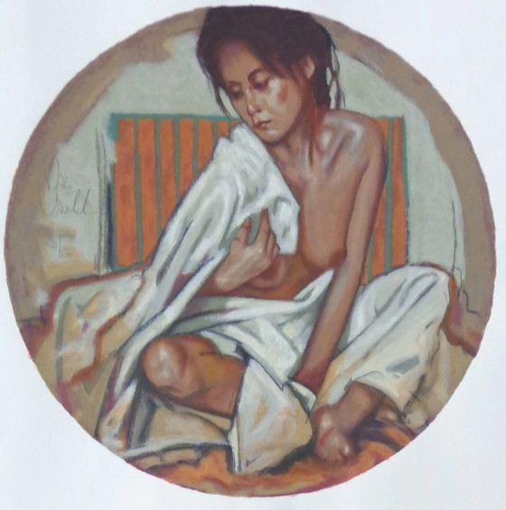 Image 1 of Nico Vrielink---Seated Woman---Color screen print Hand signed