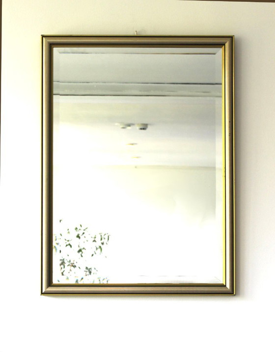 Miroir Rectangulaire Biseauté Au Cadre Bicolore, Italie, 1960 – Wood (photo 2 of 6)