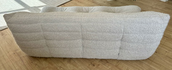 Image 1 of Ligne Roset Togo 3 Zits Bank Bouclé Stof Krijtwit