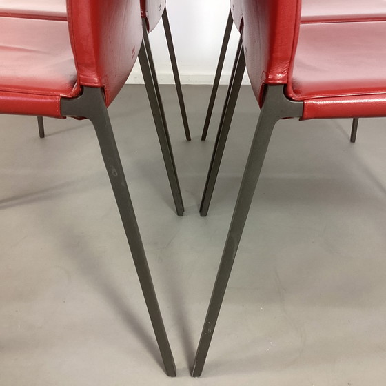 Image 1 of 4 Zanotta Italia Lia Leather Chairs Roberto Barbieri