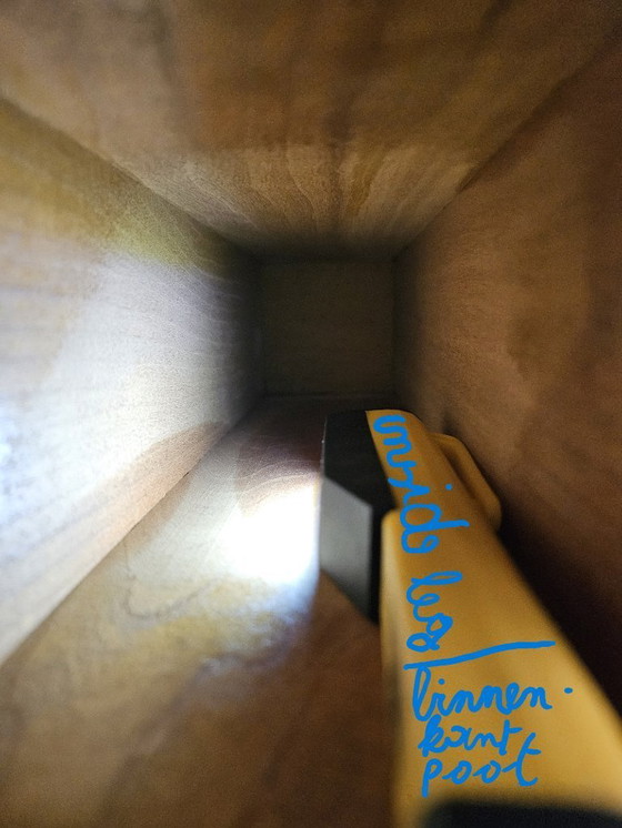 Image 1 of Mid - Century design coffee table made of solid wood and metal