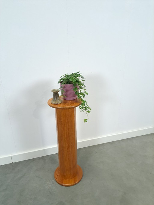 Teak pillar, plant stand, column