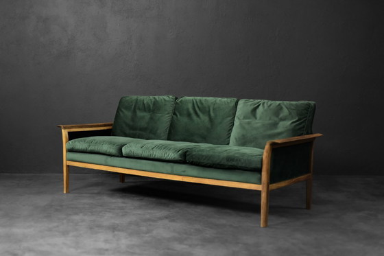 Image 1 of Canapé et Chaise Vintage en Palissandre et Velours Vert Bouteille par Knut Sæter pour Vatne Møbler, Norvège, 1960s, Set de 2