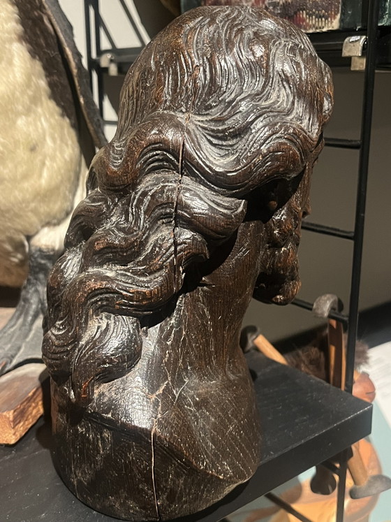 Image 1 of Museum-quality 18th-Century Oak Bust of Christ (c. 1725) | Ecclesiastical Masterpiece