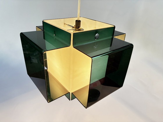 Image 1 of Suspension Space Age • Acrylique Bicolore • 1970