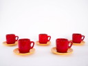 Set of ceramic mugs, Italian design, 1980s, made in Italy
