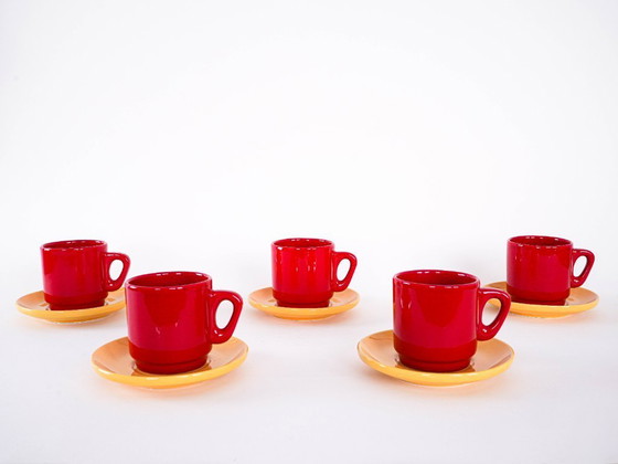 Image 1 of Set of ceramic mugs, Italian design, 1980s, made in Italy