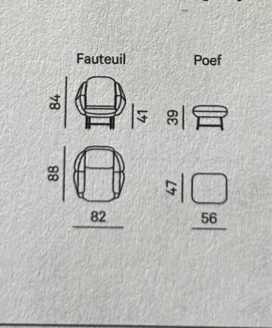 Image 1 of Leolux fauteuil Aton plus Leolux poef Anton