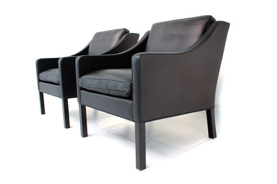 Image 1 of comme neuf ! Original Børge Mogensen for Fredericia Danish Lounge Set, Sofa and 2 Chairs, premium Leather, Oak, RP 31.161 Euro