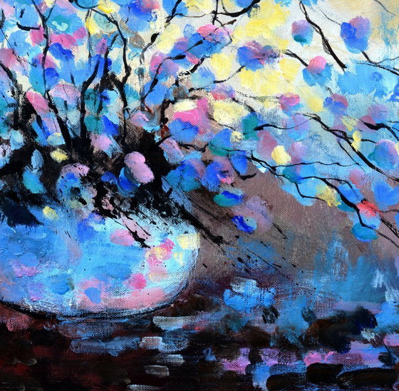 Image 1 of Naturaleza muerta azul y rosa