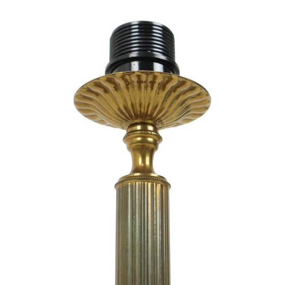 Image 1 of Brass Table Lamp Mythical Dolphins