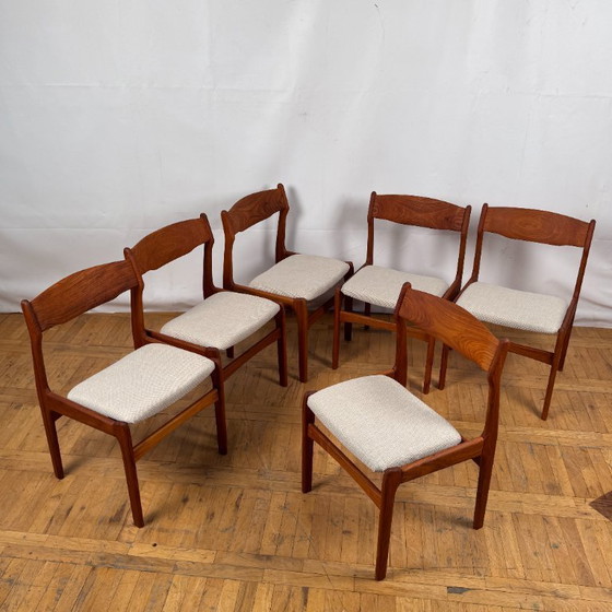 Image 1 of Ensemble de 6 chaises de salle à manger danoises en teck Erik Buch pour O.D. Møbler, années 1960 - Mid-Century Modern