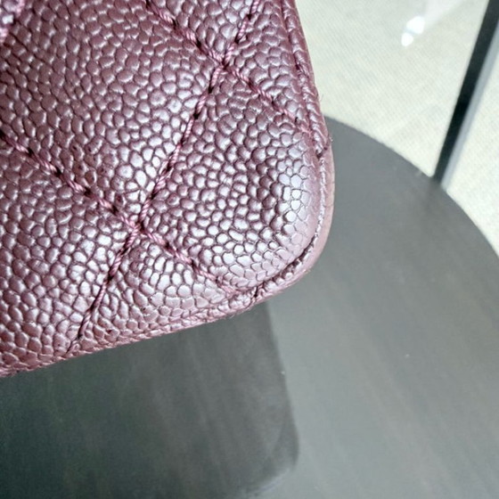 Image 1 of Chanel 2.55 Reissue 225 - 24CM Caviar trapuntato Borgogna Marrone Rutenio Hardware Argento Serie 16