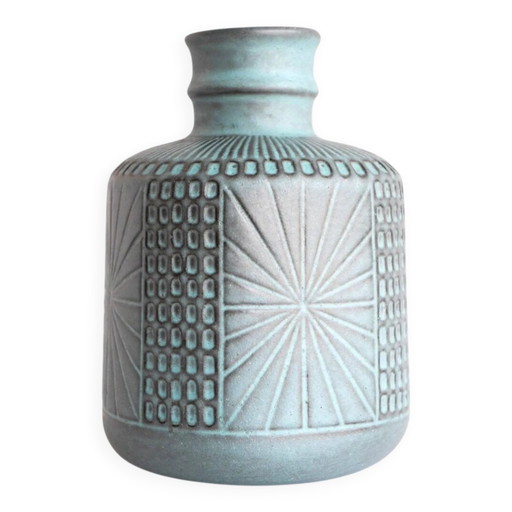 Mid-century Scandinavian modern art design pottery vase by Mari Simmulson for Upsala Ekeby, Sweden, 1970s