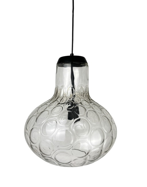 Design hanging lamp vintage glass mid-century space age 1970s