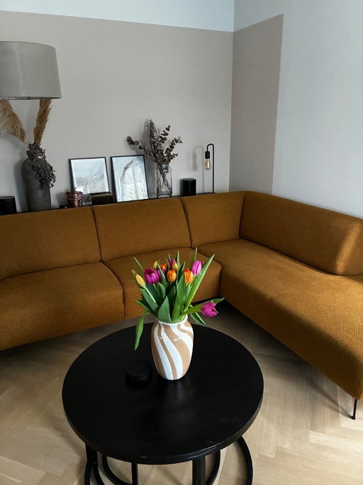 Canapé d'angle Montel avec pouf assorti